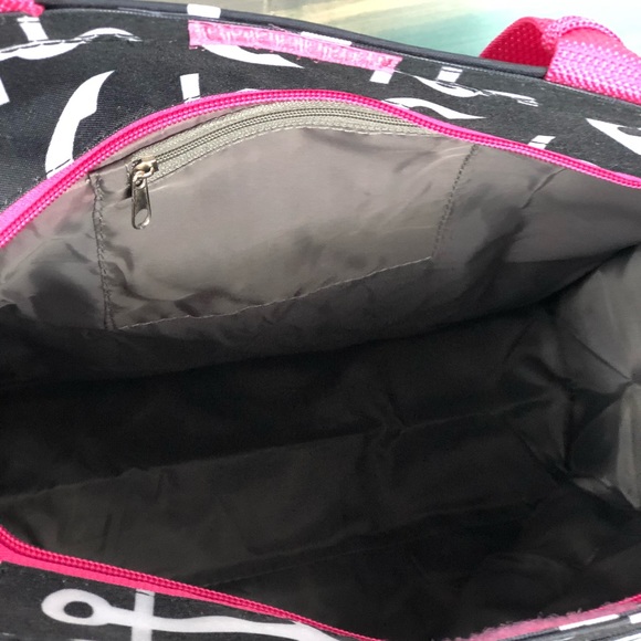 NWT Anchor Tote Black & Pink 13x12x5 - Picture 5 of 5